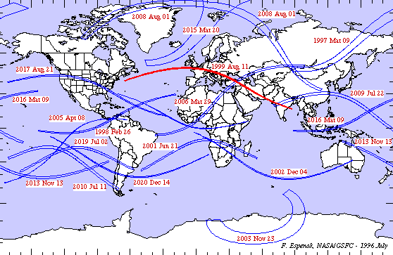 Totale Sonnenfinsternisse 1997 - 2020